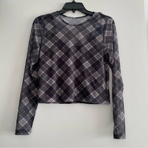 Hollister Cropped Mesh Long Sleeve Top
